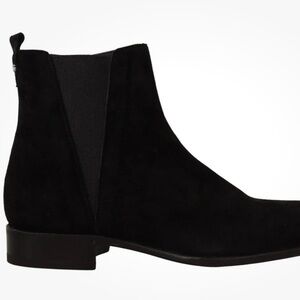 DOLCE & GABBANA Shoes Boots Black Suede Leather Chelsea Mens (US M 8.5)